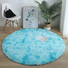 Image of VIKAMA green solid color tie dye silk wool carpet, living room sofa, coffee table mat, round carpet, bedroom bedside carpet