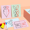 Image of Kids Lattice Symmetrical Drawing Toys Concentration Fine Motor Skill Write & Wipe Pen Control Training Painting Cards