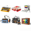 Image of DIY Retro Electrical Appliances Furniture TV Computer Tape Walkman Play Game Consoles Radio Building Blocks Model Brick Set Toys
