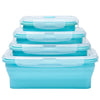 Image of Collapsible Silicone Food Storage Container,Bento Lunch Boxes For Kitchen, Microwave Safe. Foldable Design Saves Your Space.