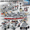 Image of ToylinX 1068PCS Carrier Building Blocks Set, Military Battleship Model Toy Kit with Armored Tank Fighter Halloween Christmas