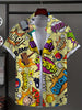 Image of Men's Shirt  Novel Graphic Tops Button Up Shirt Fashion Casual New Unisex Shirt Vacation Lapel Short Sleeves Shirt
