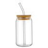 Image of 1/2/4/6pcs Can-Shaped Glass Cup with Lid & Straw 350ml/550ml Transparent Bubble Tea, Juice & Beer Mug for Cold Beverages Party