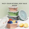 Image of Collapsible Food Storage Container with Lid Portable Silicone Food Container Microwave Freezer Safe Lunch Box