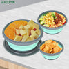 Image of 3Pcs/Set Foldable Salad Bowl Bowl Sets Food Container Tableware Set Portable Silicone Folding Lunch Box with Lid Folding Bowl