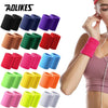 Image of AOLIKES 1 Pair Sport Wristbands Cotton Sweatband Wristbands Wrist Sweatbands Wrist Sweat Bands for Tennis,Basketball,Running,Gym