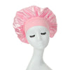 Image of Satin Bonnets Night Sleeping Cap Large Elastic Wide Soft Band Colorful Silk Hat for Curly Hair Care Beauty Makeup for Women