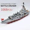 Image of ToylinX 1068PCS Carrier Building Blocks Set, Military Battleship Model Toy Kit with Armored Tank Fighter Halloween Christmas