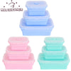 Image of Silicone Folding Bento Box 3Pcs/Set Collapsible Portable Lunch Box for Food Dinnerware Food Container Bowl Lunchbox Tableware
