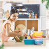 Image of Collapsible Food Storage Containers Silicone Lunch Box with Lid Food Bowls Kitchen Stackable Lunch Box for Pantry Freezer Safe