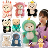 Image of Promotion Kawaii Green  Jointed Bear Cosplay Panda Doll Plush Toy Cartoon  Animal Plushie Throw Pillow Birthday Gift Home Decor
