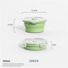 Image of Collapsible Food Storage Container with Lid Portable Silicone Food Container Microwave Freezer Safe Lunch Box