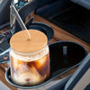 Image of 1/2/4/6pcs Can-Shaped Glass Cup with Lid & Straw 350ml/550ml Transparent Bubble Tea, Juice & Beer Mug for Cold Beverages Party