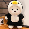 Image of Promotion Kawaii Green  Jointed Bear Cosplay Panda Doll Plush Toy Cartoon  Animal Plushie Throw Pillow Birthday Gift Home Decor