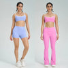 Image of 2pcs Patchwork Sport Yoga Set Workout Clothes for Women Sportwear Women Suit Outfit Fitness Gym Tracksuit Flare Legging Academic