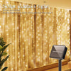 Image of Outdoor Solar Curtain Light 300LED Waterproof String Lights Garden Yard Pavilion Fairy Garland String Lights Holiday Decor Light