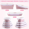 Image of Set of 4 Silicone Food Storage Containers Collapsible Storage Containers Collapsible Bowls with Lids Reusable Foldable Bento Lun