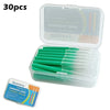 Image of 30/60Pcs 0.6-1.2mm Interdental Brushes Health Care Teeth Push-Pull Brush Removes Food Plaque Whitening Cleaner Oral Hygiene Tool