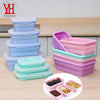Image of 4pcs/set Silicone Rectangle Lunch Box Collapsible Bento Box Folding Food Container Bowl 300/500/800/1200ml for Dinnerware