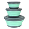 Image of 3Pcs/Set Foldable Salad Bowl Bowl Sets Food Container Tableware Set Portable Silicone Folding Lunch Box with Lid Folding Bowl