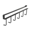 Image of Multifunction 6 Hook Coffee Cup Mug Holder Black White Hooks Shelf Multifunction Kitchen Cabinet Sundries Organizer Storage