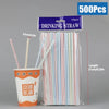Image of Multicolor Drinking Straws rietjes Milk Tea Bar Party Wedding Kitchen Home Accessories Beverage Black Straw Wholesale