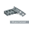 Image of Straight train tracks Curved accessories car blocks Building Sets DIY 10-100 pcs kids toys moc bricks City switch rail crossing