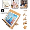 Image of Portable Adjustable Book Holder Tray and Page Paper Clips-Cookbook Reading Desk Sturdy Stand for Books Lightweight Bookstand