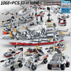 Image of ToylinX 1068PCS Carrier Building Blocks Set, Military Battleship Model Toy Kit with Armored Tank Fighter Halloween Christmas