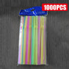 Image of 50-1000Pcs Multicolor Colorful Straws for Wedding Party Supplies Beverage Kitchen Straw Cocktail Drinking Straws