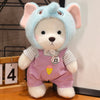 Image of Promotion Kawaii Green  Jointed Bear Cosplay Panda Doll Plush Toy Cartoon  Animal Plushie Throw Pillow Birthday Gift Home Decor