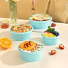 Image of Collapsible Food Storage Container with Lid Portable Silicone Food Container Microwave Freezer Safe Lunch Box