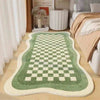 Image of VIKAMA Fresh and Simple Wave Edge Shaped Rug Soft and Comfortable Sofa Mattress Bedside Rug Easy Care Cloakroom Decorative Rugs