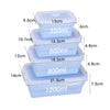 Image of 4pcs/set Silicone Rectangle Lunch Box Collapsible Bento Box Folding Food Container Bowl 300/500/800/1200ml for Dinnerware