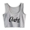 Image of Choke Me Pastel Goth Graphics Sexy Crop Top Hotwife Fun Fashion Streetwear Sassy Slogan Tank Tops Novel Camisole