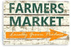 Image of 1p,TIN SIGN Farmers Market Kitchen Cottage Farm Farmhouse Sign Fresh Produce A361