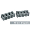 Image of Straight train tracks Curved accessories car blocks Building Sets DIY 10-100 pcs kids toys moc bricks City switch rail crossing