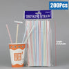 Image of Multicolor Drinking Straws rietjes Milk Tea Bar Party Wedding Kitchen Home Accessories Beverage Black Straw Wholesale