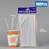 Image of Multicolor Drinking Straws rietjes Milk Tea Bar Party Wedding Kitchen Home Accessories Beverage Black Straw Wholesale