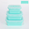 Image of Silicone Folding Bento Box 3Pcs/Set Collapsible Portable Lunch Box for Food Dinnerware Food Container Bowl Lunchbox Tableware