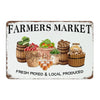 Image of Farmers Market Garage Signs Farmhouse Business Dorm Office Man Cave Decor Metal Tin Sign Fresh Picked Local Produce Metal Signs