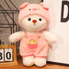 Image of Promotion Kawaii Green  Jointed Bear Cosplay Panda Doll Plush Toy Cartoon  Animal Plushie Throw Pillow Birthday Gift Home Decor