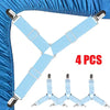 Image of 4 Pcs Triangle Bed Sheet Holders Fitted Sheet Clips Adjustable Sheet Suspenders Mattress Gripper Clips for Bed Mattress Cover