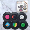 Image of 6/12PCS Set Vintage Mug Coaster Colorful Retro Vinyl Record Disk Coasters for Drinks Vinyl Record Coaster Set Coffee Table Decor
