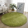 Image of VIKAMA green solid color tie dye silk wool carpet, living room sofa, coffee table mat, round carpet, bedroom bedside carpet