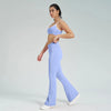Image of 2pcs Patchwork Sport Yoga Set Workout Clothes for Women Sportwear Women Suit Outfit Fitness Gym Tracksuit Flare Legging Academic