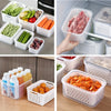 Image of 3-Pack BPA-Free Plastic Food Storage Containers with Lids and Strainers, Stackable Fridge Organizer for Fresh Produce, Vegetable
