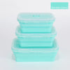 Image of Silicone Folding Bento Box 3Pcs/Set Collapsible Portable Lunch Box for Food Dinnerware Food Container Bowl Lunchbox Tableware