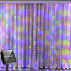 Image of Solar Curtain Light LED Outdoor Waterproof 300leds Garland Decoration String Lights Yard Christmas  Fairy Garland String Lights