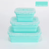 Image of Silicone Folding Bento Box 3Pcs/Set Collapsible Portable Lunch Box for Food Dinnerware Food Container Bowl Lunchbox Tableware